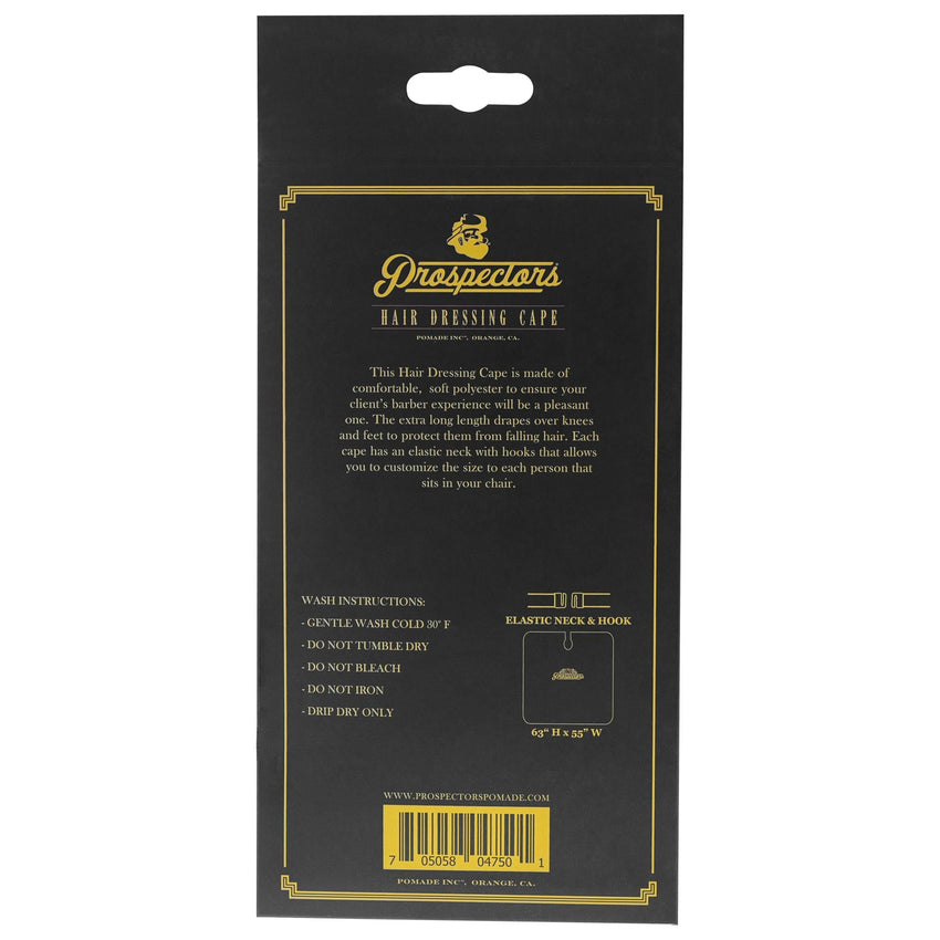 Prospectors Barber Cape- Black